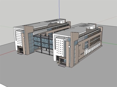 现代苏式建筑 原创教学楼SU模型的设计之美